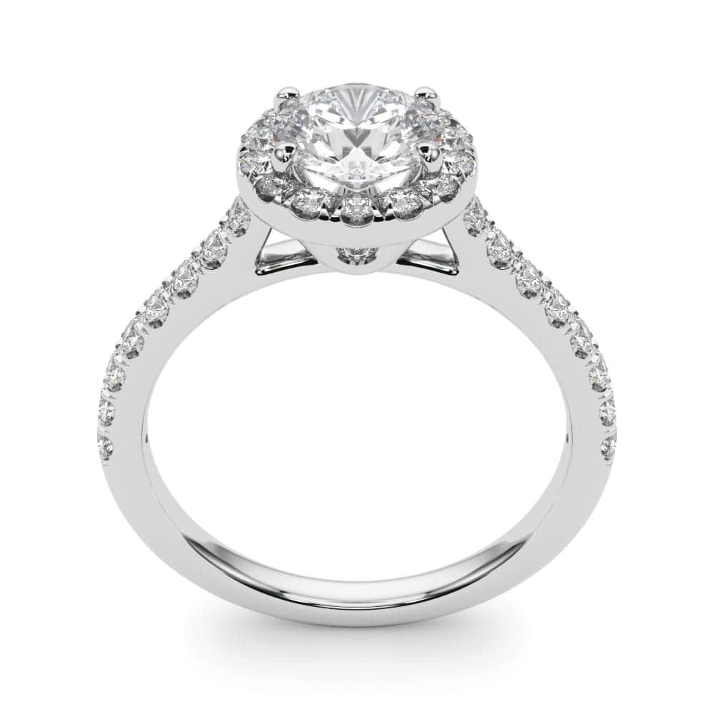 Halo Daybreak lab-grown diamond halo engagement ring, 14k white gold or platinum#Color_White Gold|Platinum