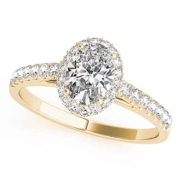 Lantern Halo lab-grown diamond halo engagement ring, 14k yellow gold#Color_Yellow Gold