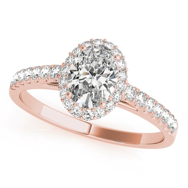 Lantern Halo lab-grown diamond halo engagement ring, 14k rose gold#Color_Rose Gold