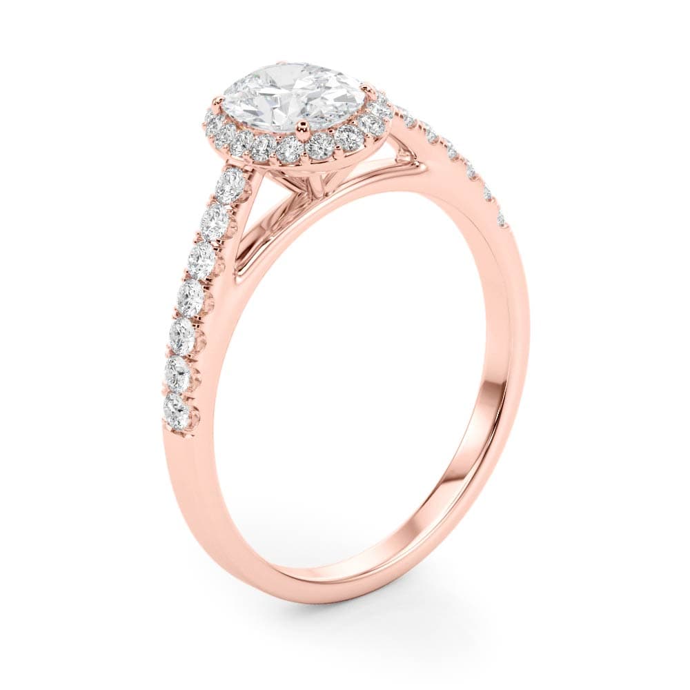 Lantern Halo lab-grown diamond halo engagement ring, 14k rose gold#Color_Rose Gold