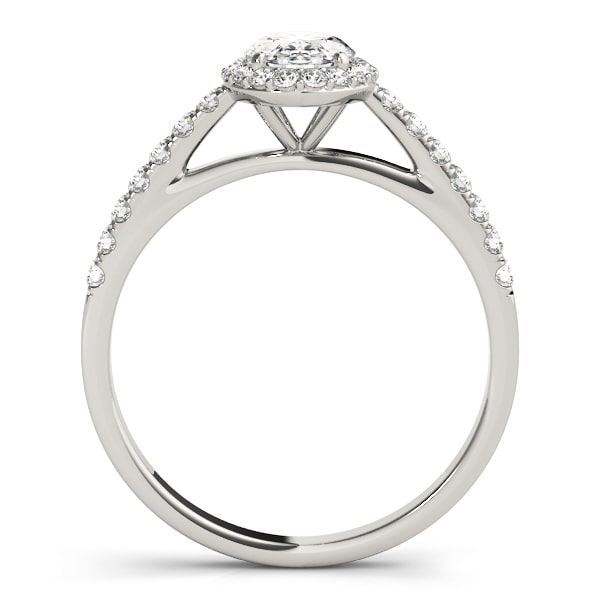 Lantern Halo lab-grown diamond halo engagement ring, 14k white gold or platinum#Color_White Gold|Platinum