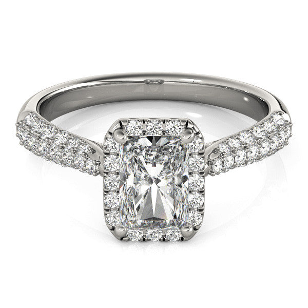 Blessed Halo lab-grown diamond halo engagement ring, 14k white gold or platinum#Color_White Gold|Platinum