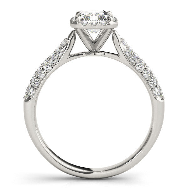 Blessed Halo lab-grown diamond halo engagement ring, 14k white gold or platinum#Color_White Gold|Platinum