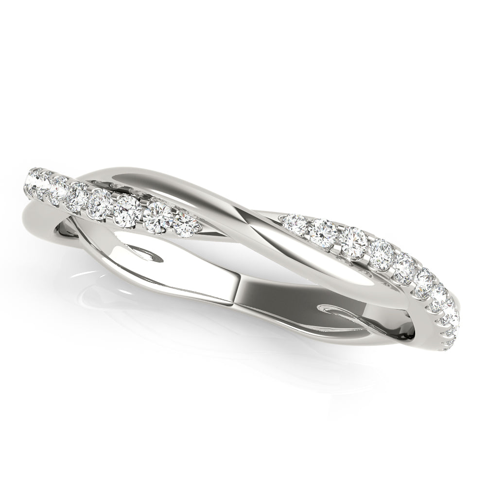 Woven Twist lab-grown diamond twist ring, 14k white gold#Color_White Gold