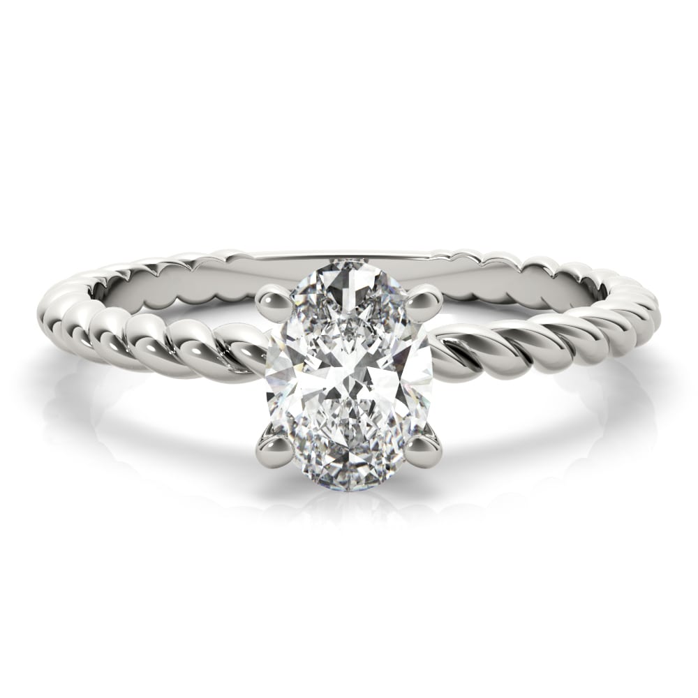 Woven Fortune lab-grown diamond ring, 14k white gold or platinum#Color_White Gold|Platinum