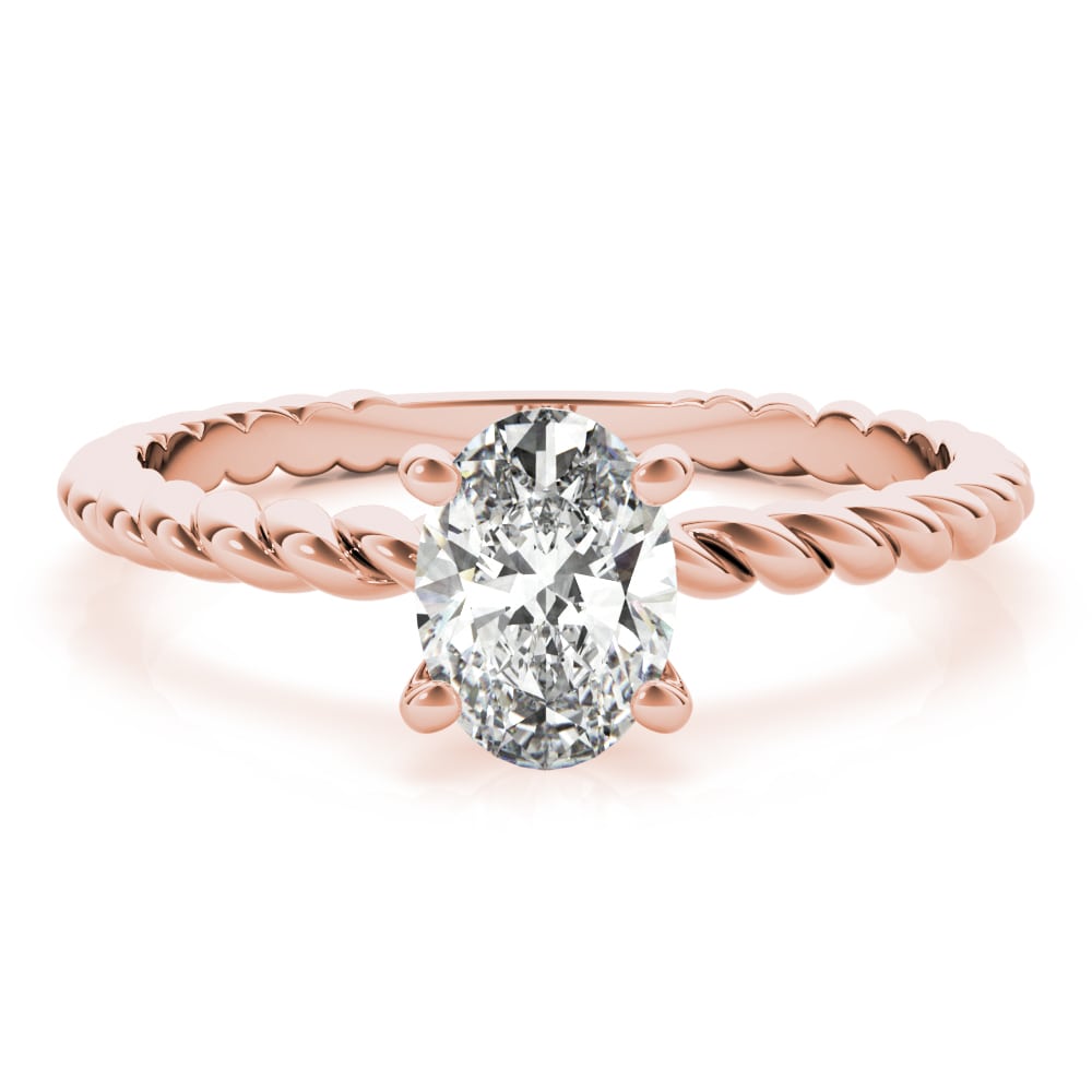 Woven Fortune lab-grown diamond ring, 14k rose gold#Color_Rose Gold