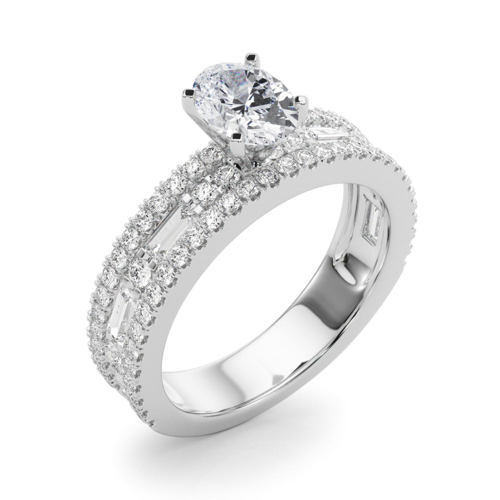 The Mazal lab-grown diamond engagement ring, 14k white gold or platinum#Color_White Gold|Platinum