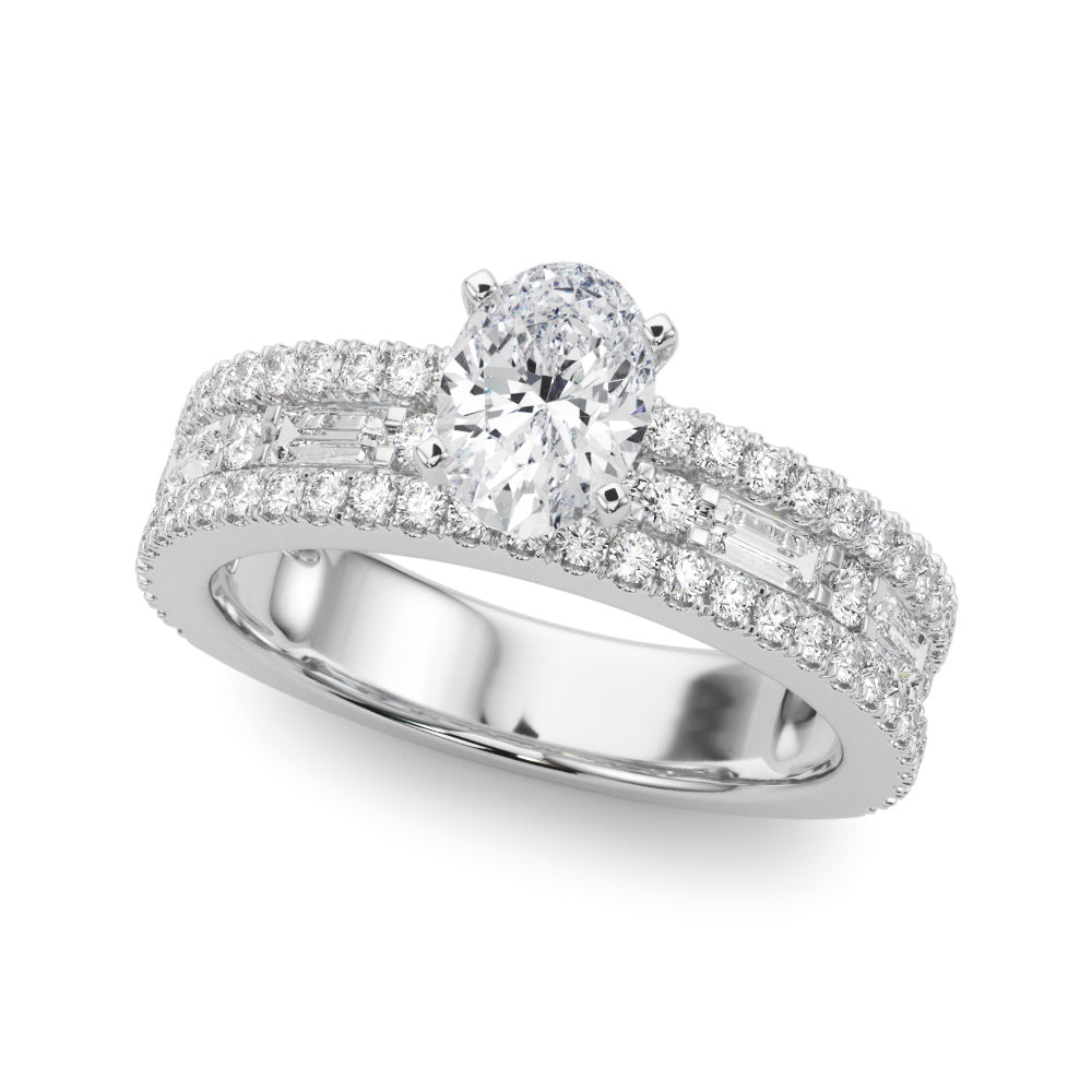 The Mazal lab-grown diamond engagement ring, 14k white gold or platinum#Color_White Gold|Platinum