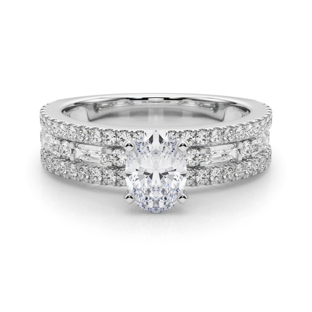 The Mazal lab-grown diamond engagement ring, 14k white gold or platinum#Color_White Gold|Platinum