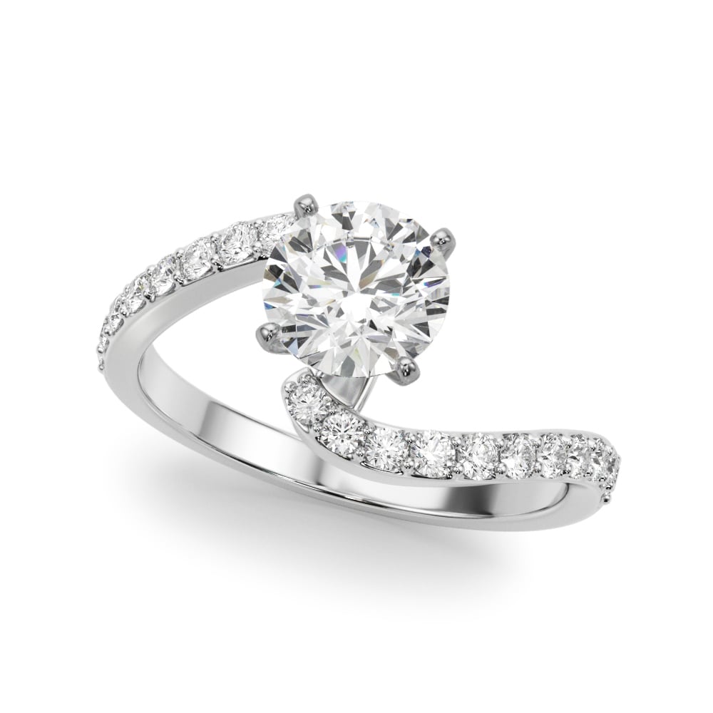 Open Promise lab-grown diamond engagement ring, 14k white gold or platinum#Color_White Gold|Platinum