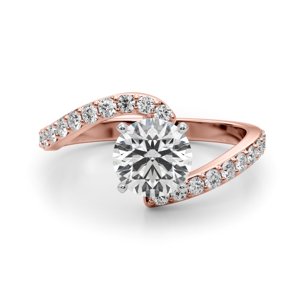 Open Promise lab-grown diamond engagement ring, 14k rose gold#Color_Rose Gold