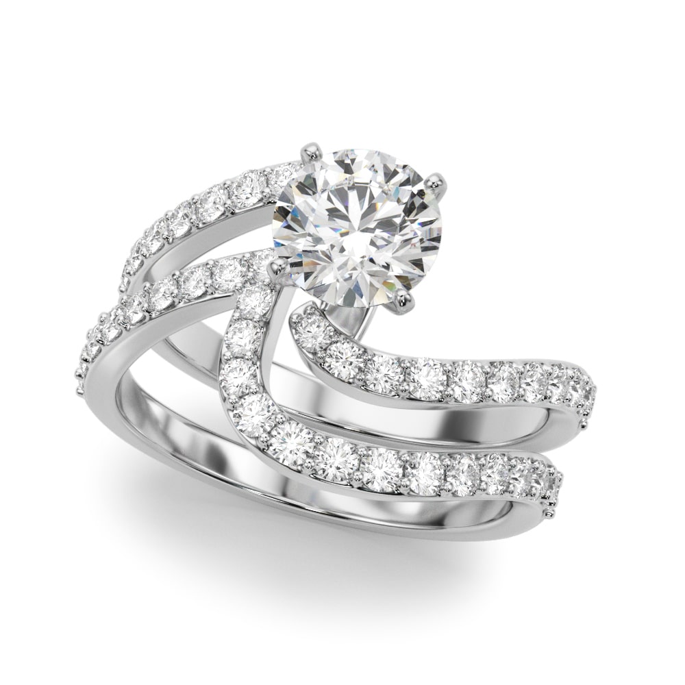 Open Promise lab-grown diamond engagement ring, 14k white gold or platinum#Color_White Gold|Platinum