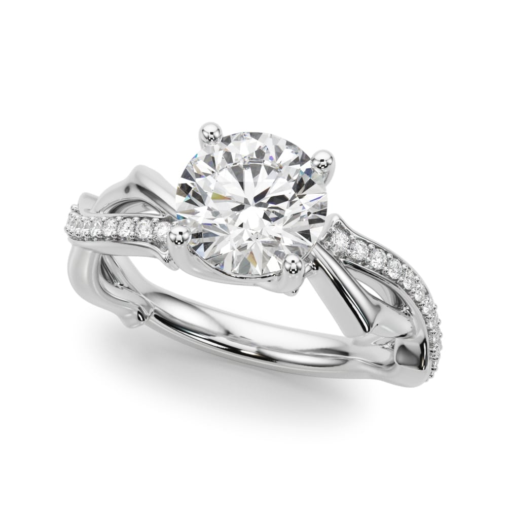 Vine Grove lab-grown diamond engagement ring, 14k white gold or platinum#Color_White Gold|Platinum