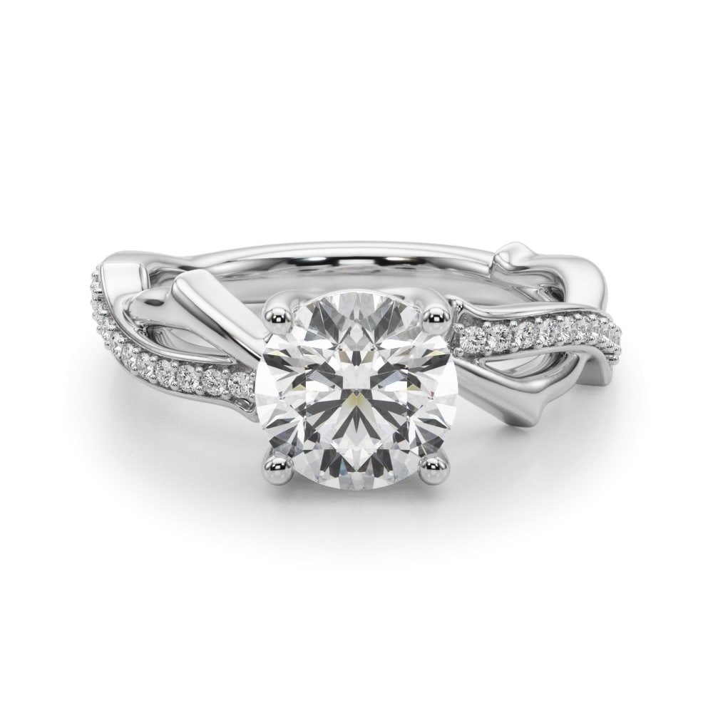 Vine Grove lab-grown diamond engagement ring, 14k white gold or platinum#Color_White Gold|Platinum