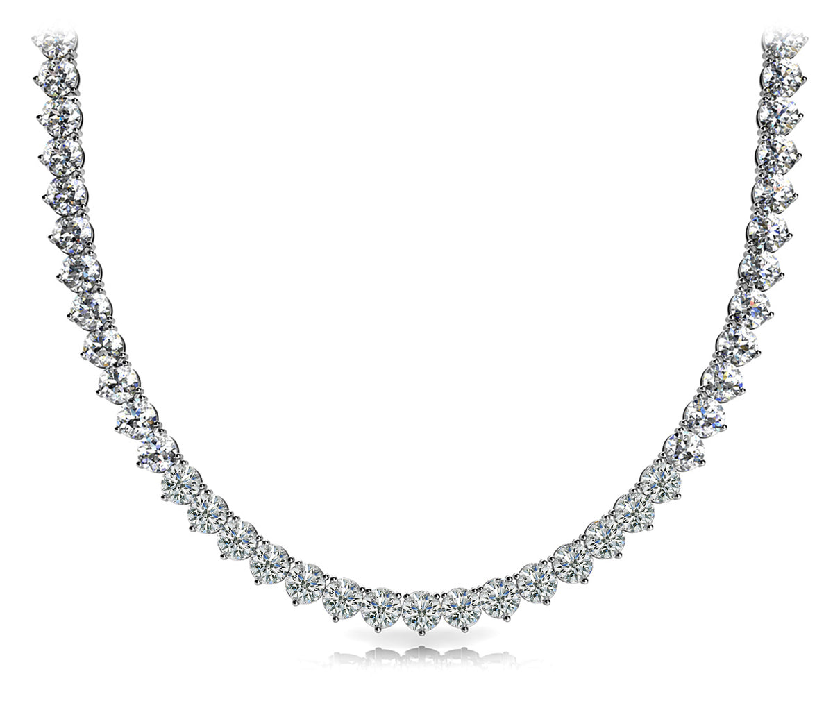 Quiet Row lab-grown diamond tennis necklace, 14k gold, 5.61 ct