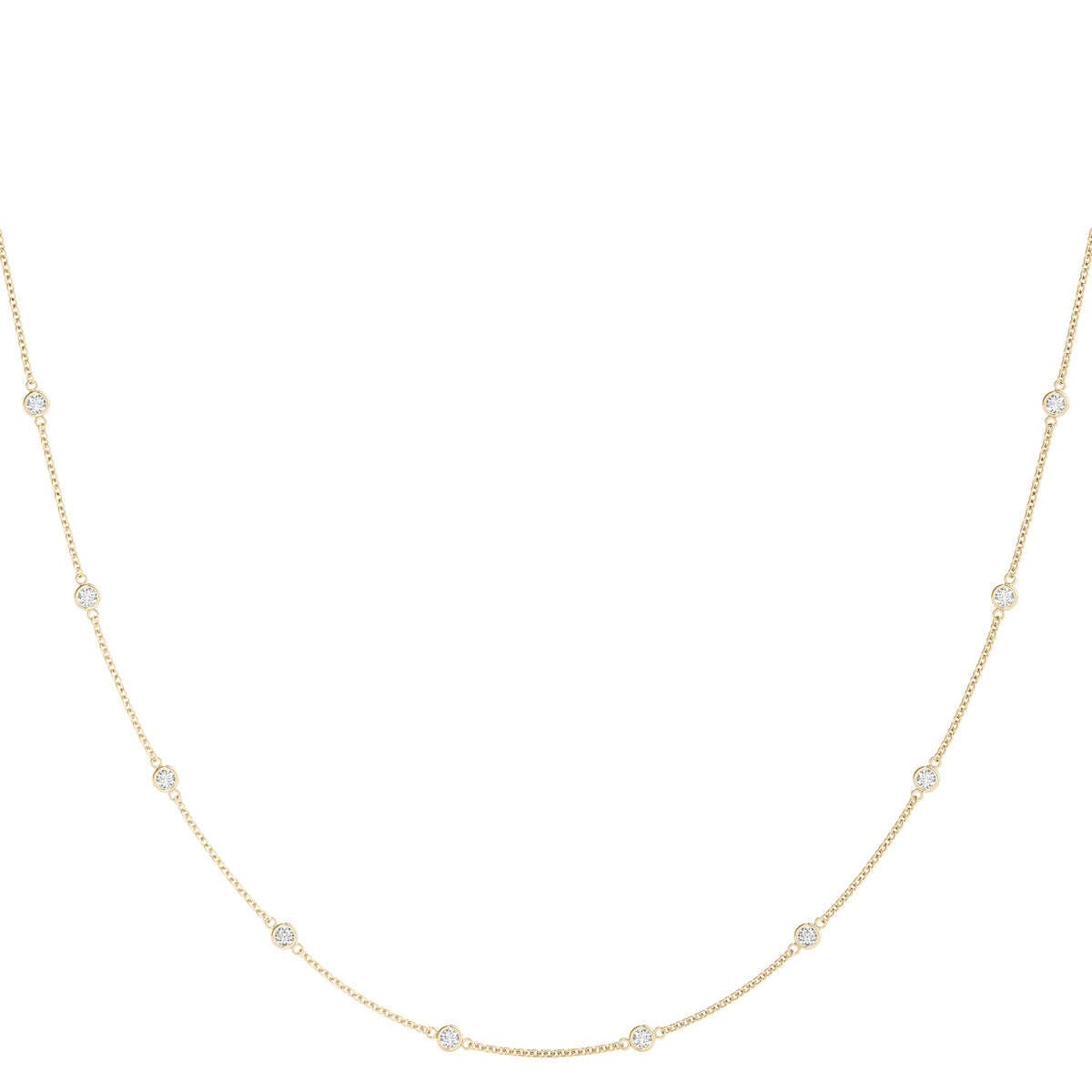 Gathered Path lab-grown diamond necklace, 14k gold, 0.50 ct