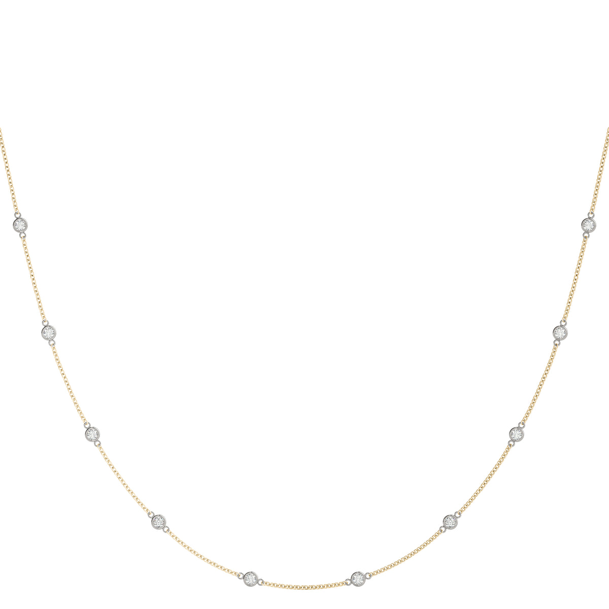 Gathered Path lab-grown diamond necklace, 14k yellow gold, 1.70 ct#Color_Yellow Gold