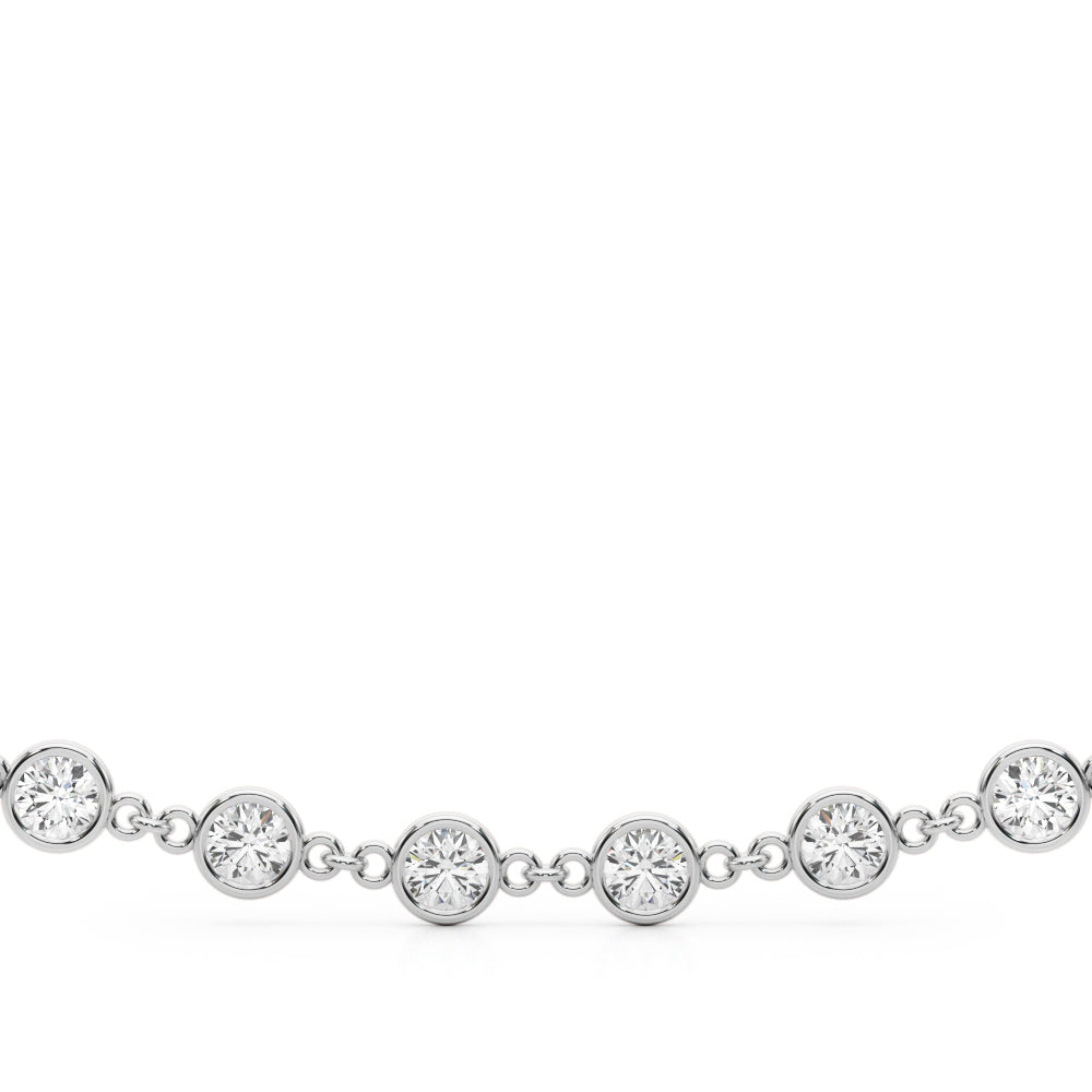 Aura Station lab-grown diamond station paperclip necklace, 14k rose gold#Color_Rose Gold