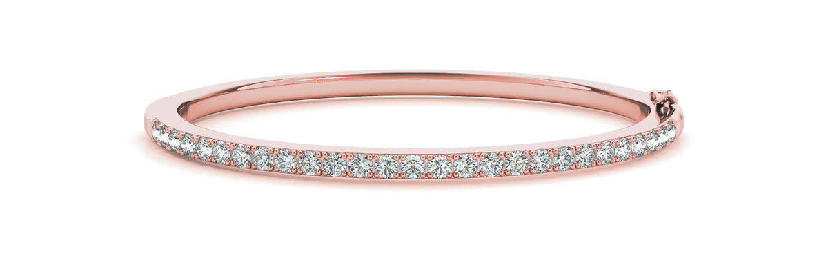 Daylight Curve lab-grown diamond bangle, 14k rose gold#Color_Rose Gold
