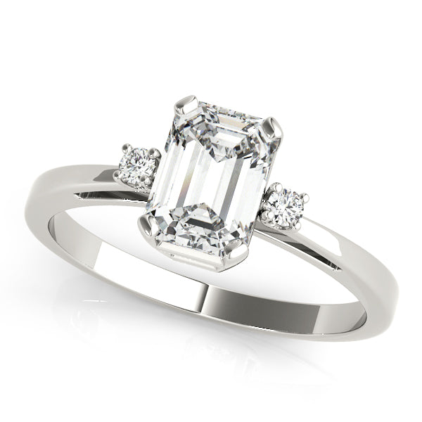 Blessed Row lab-grown diamond three-stone engagement ring, 14k white gold or platinum#Color_White Gold|Platinum