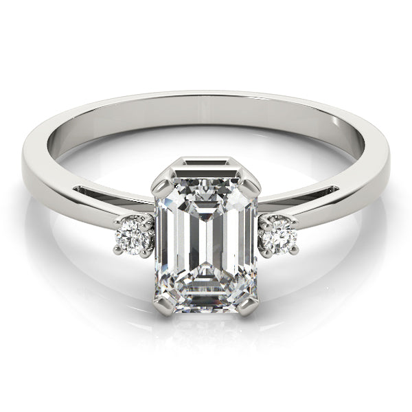Blessed Row lab-grown diamond three-stone engagement ring, 14k white gold or platinum#Color_White Gold|Platinum