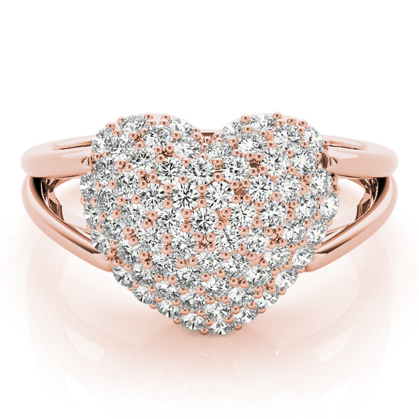 Heart Vow lab-grown diamond heart ring, 14k rose gold#Color_Rose Gold