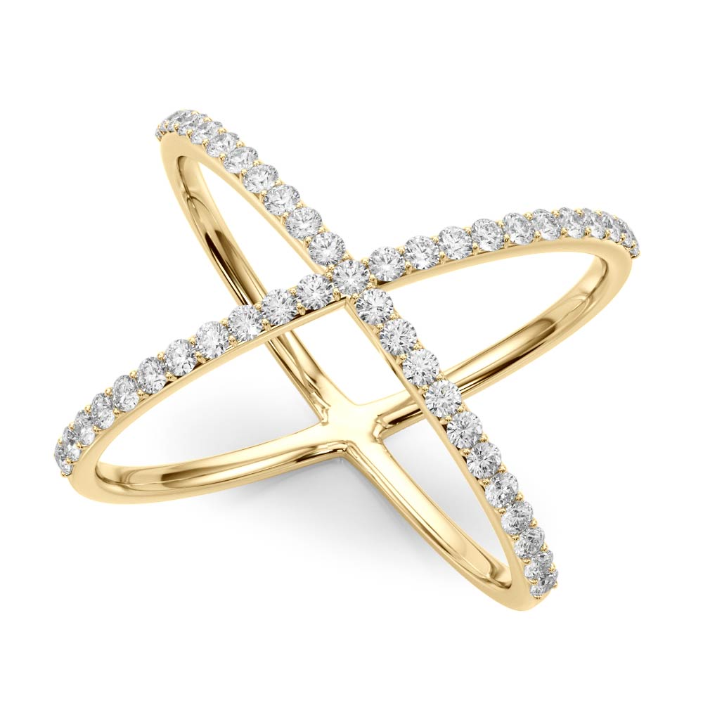 Crossed Vow lab-grown diamond ring, 14k yellow gold#Color_Yellow Gold