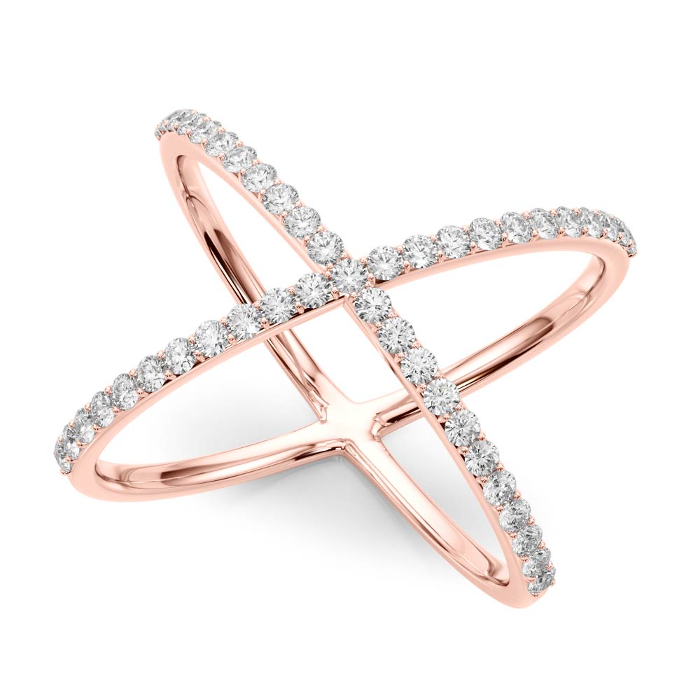 Crossed Vow lab-grown diamond ring, 14k rose gold#Color_Rose Gold