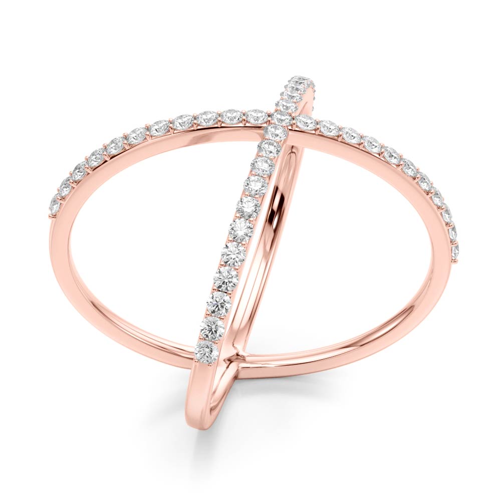 Crossed Vow lab-grown diamond ring, 14k rose gold#Color_Rose Gold