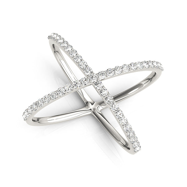 Crossed Vow lab-grown diamond ring, 14k white gold#Color_White Gold
