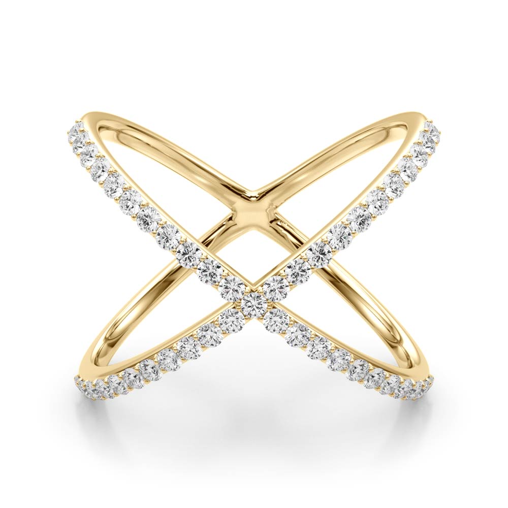 Crossed Vow lab-grown diamond ring, 14k yellow gold#Color_Yellow Gold