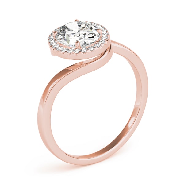Oval Vow lab-grown diamond halo engagement ring, 14k rose gold#Color_Rose Gold