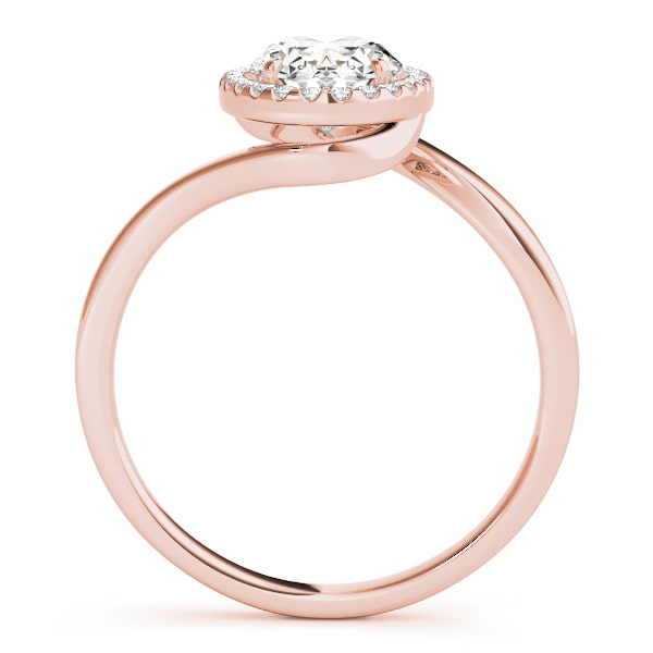Oval Vow lab-grown diamond halo engagement ring, 14k rose gold#Color_Rose Gold