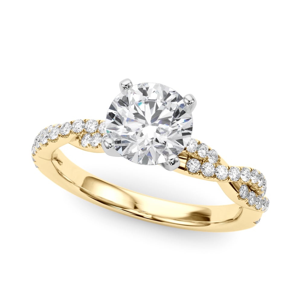 Woven Word lab-grown diamond engagement ring, 14k yellow gold#Color_Yellow Gold