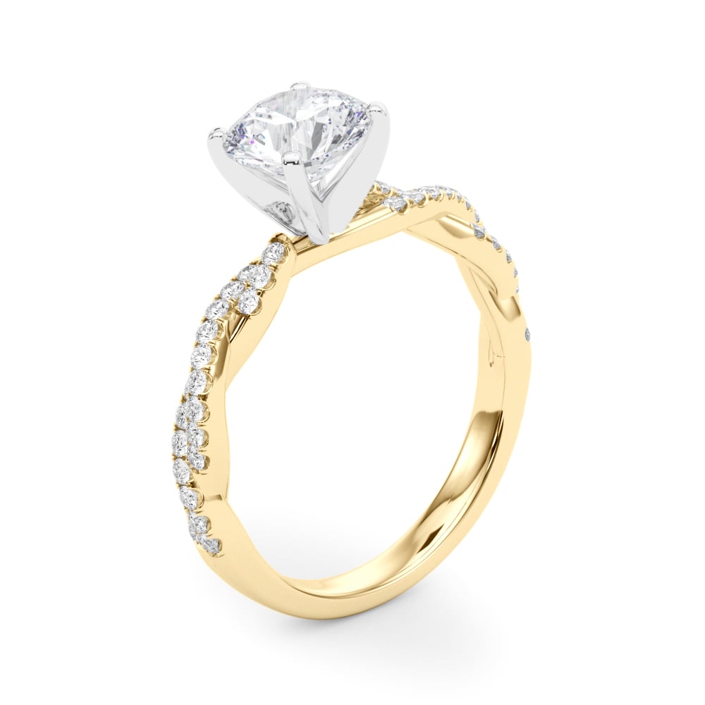 Woven Word lab-grown diamond engagement ring, 14k yellow gold#Color_Yellow Gold