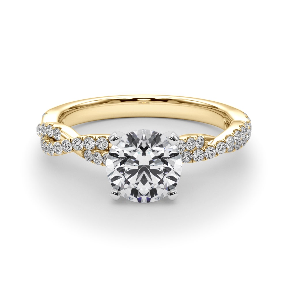 Woven Word lab-grown diamond engagement ring, 14k yellow gold#Color_Yellow Gold