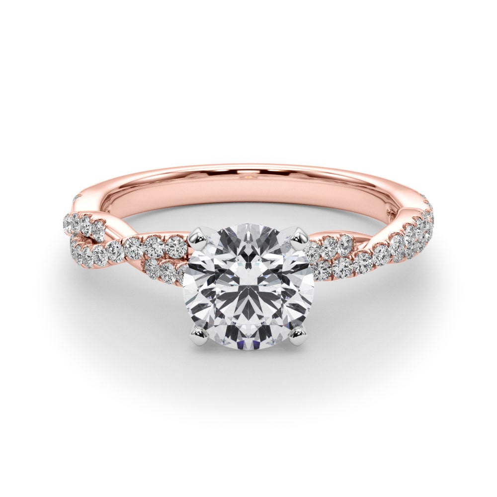 Woven Word lab-grown diamond engagement ring, 14k rose gold#Color_Rose Gold