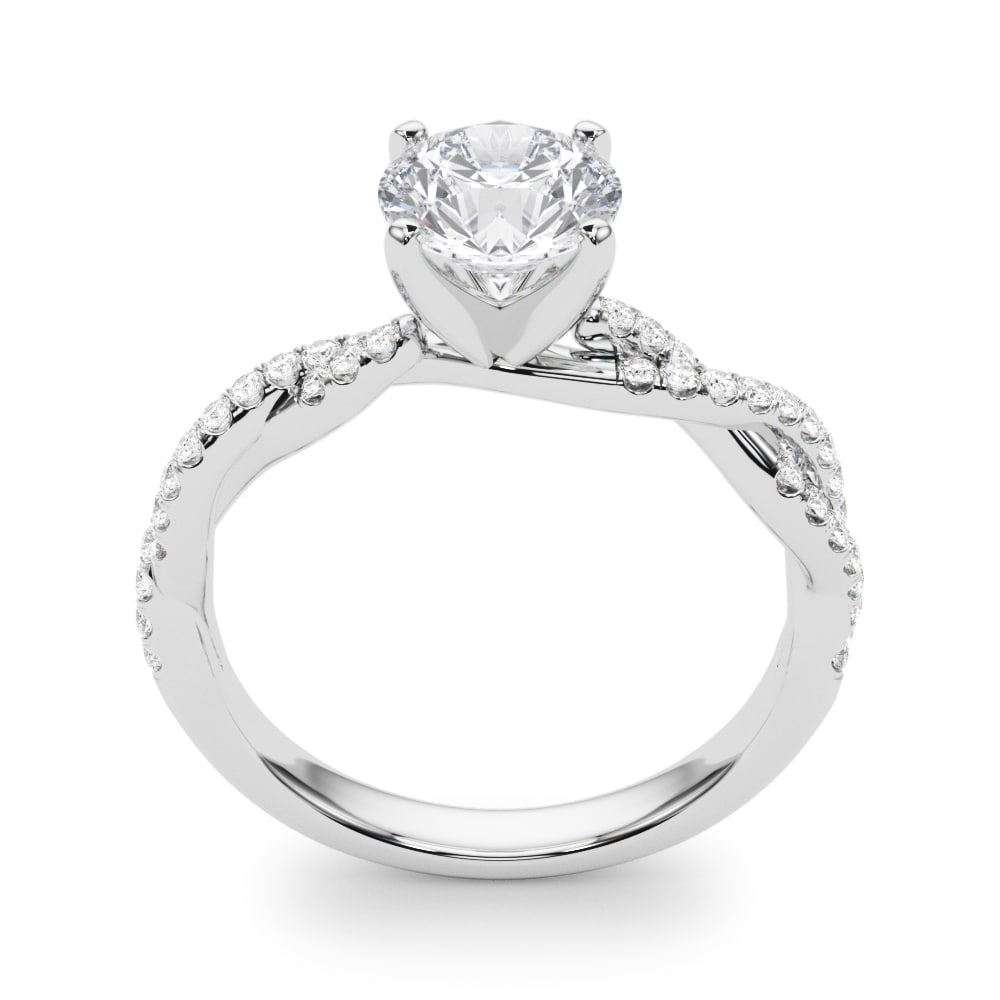 Woven Word lab-grown diamond engagement ring, 14k white gold or platinum#Color_White Gold|Platinum