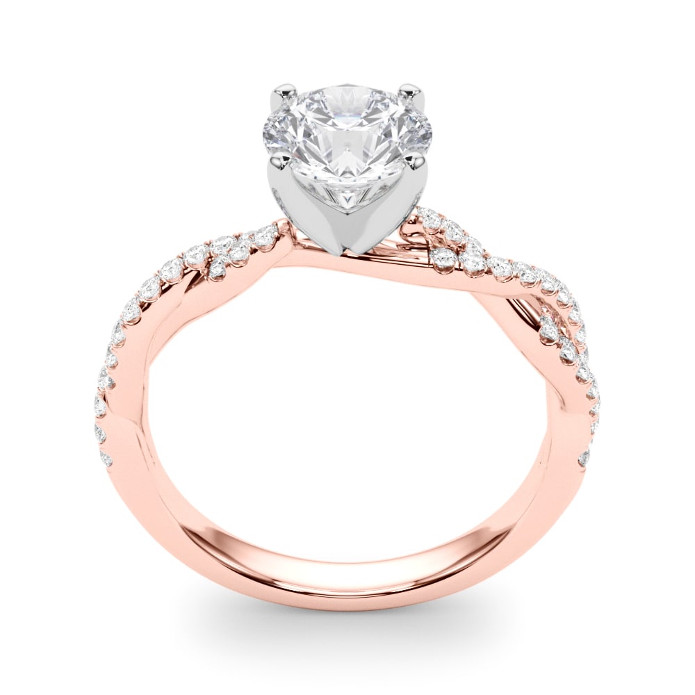 Woven Word lab-grown diamond engagement ring, 14k rose gold#Color_Rose Gold