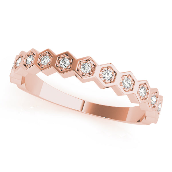 Orbit Hex lab-grown diamond band, 14k rose gold#Color_Rose Gold