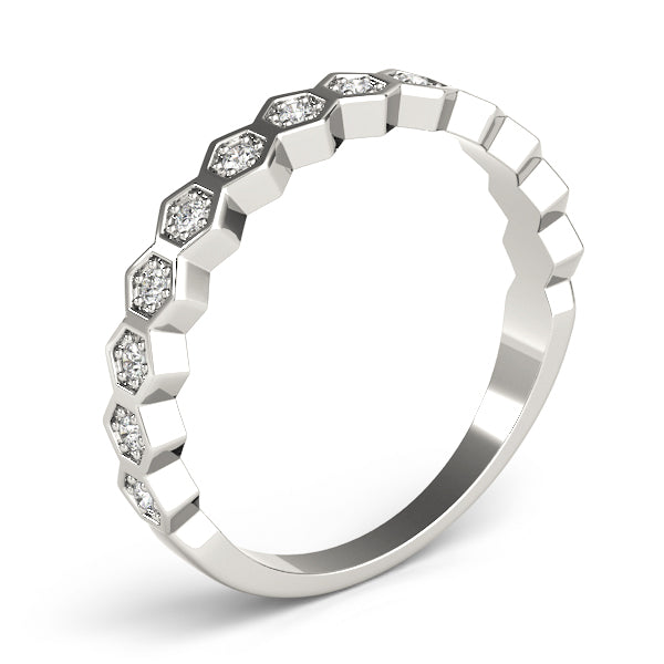 Orbit Hex lab-grown diamond band, 14k white gold#Color_White Gold