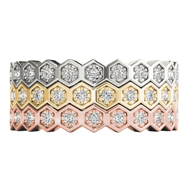 Orbit Hex lab-grown diamond band, 14k white gold#Color_White Gold