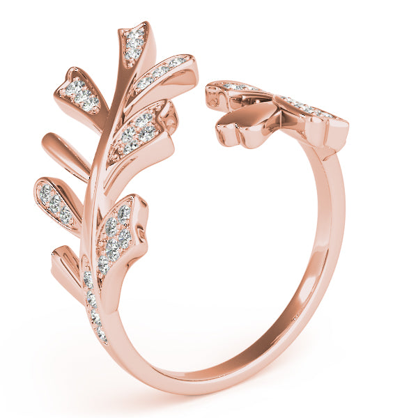 Leaf Flourish lab-grown diamond ring, 14k gold