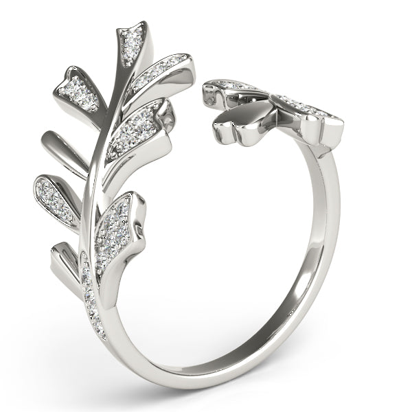 Leaf Flourish lab-grown diamond ring, 14k gold
