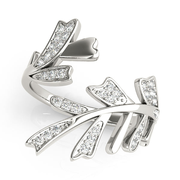 Leaf Flourish lab-grown diamond ring, 14k gold