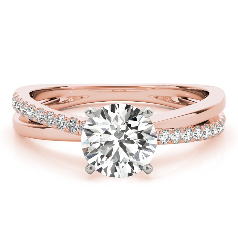 Entwined Vow lab-grown diamond twist engagement ring, 14k rose gold#Color_Rose Gold