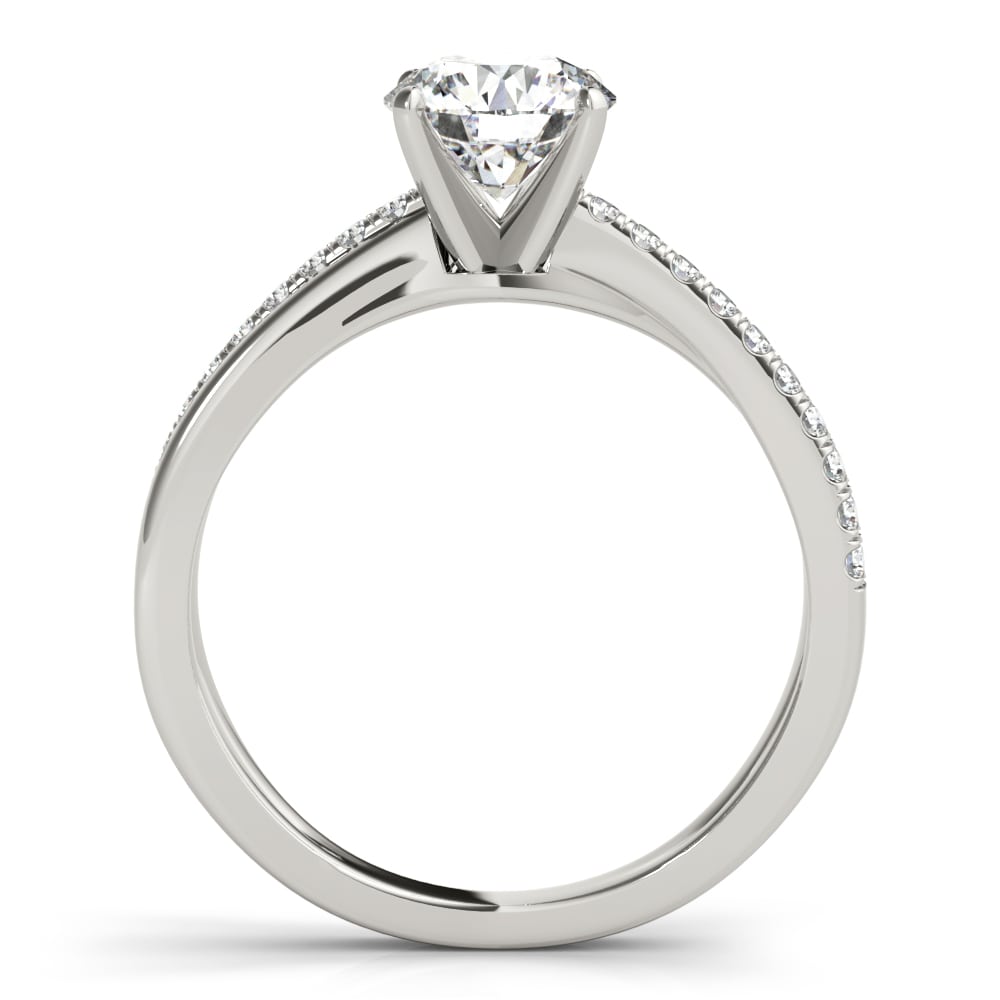 Entwined Vow lab-grown diamond twist engagement ring, 14k white gold or platinum#Color_White Gold|Platinum