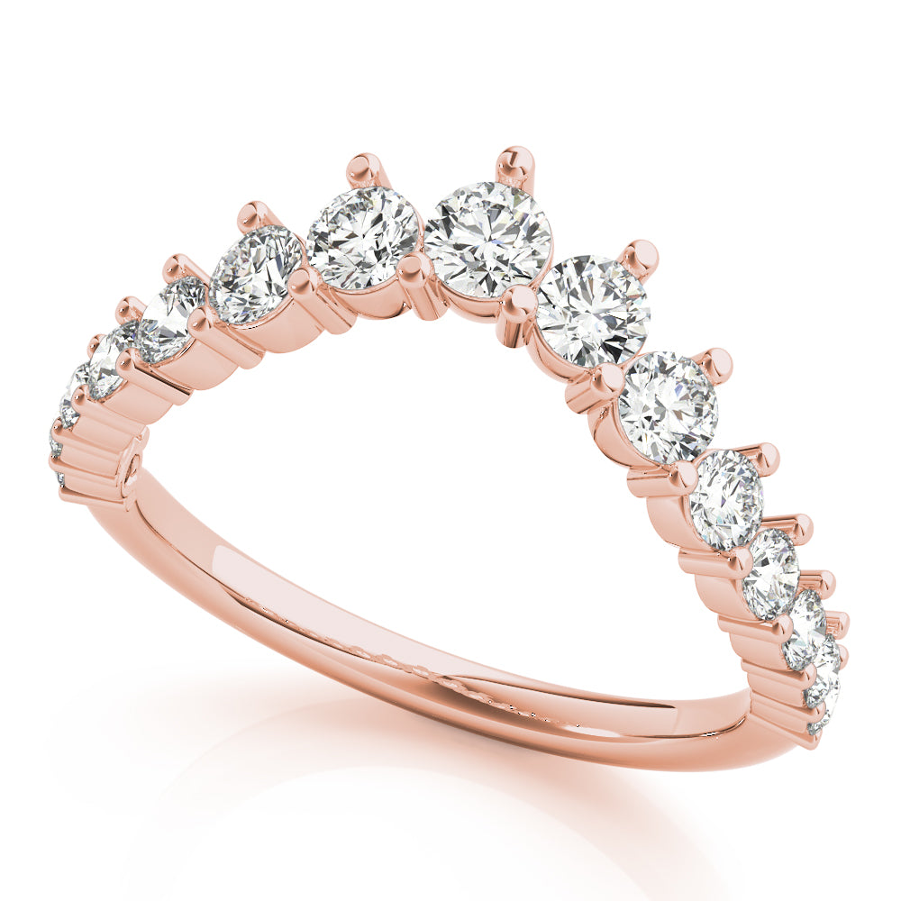 Zenith Chevron lab-grown diamond band, 14k gold