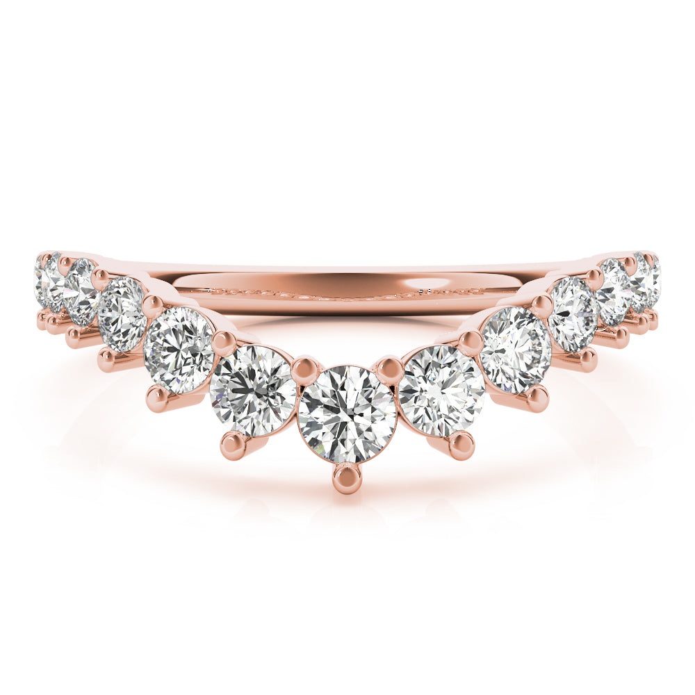 Zenith Chevron lab-grown diamond band, 14k gold
