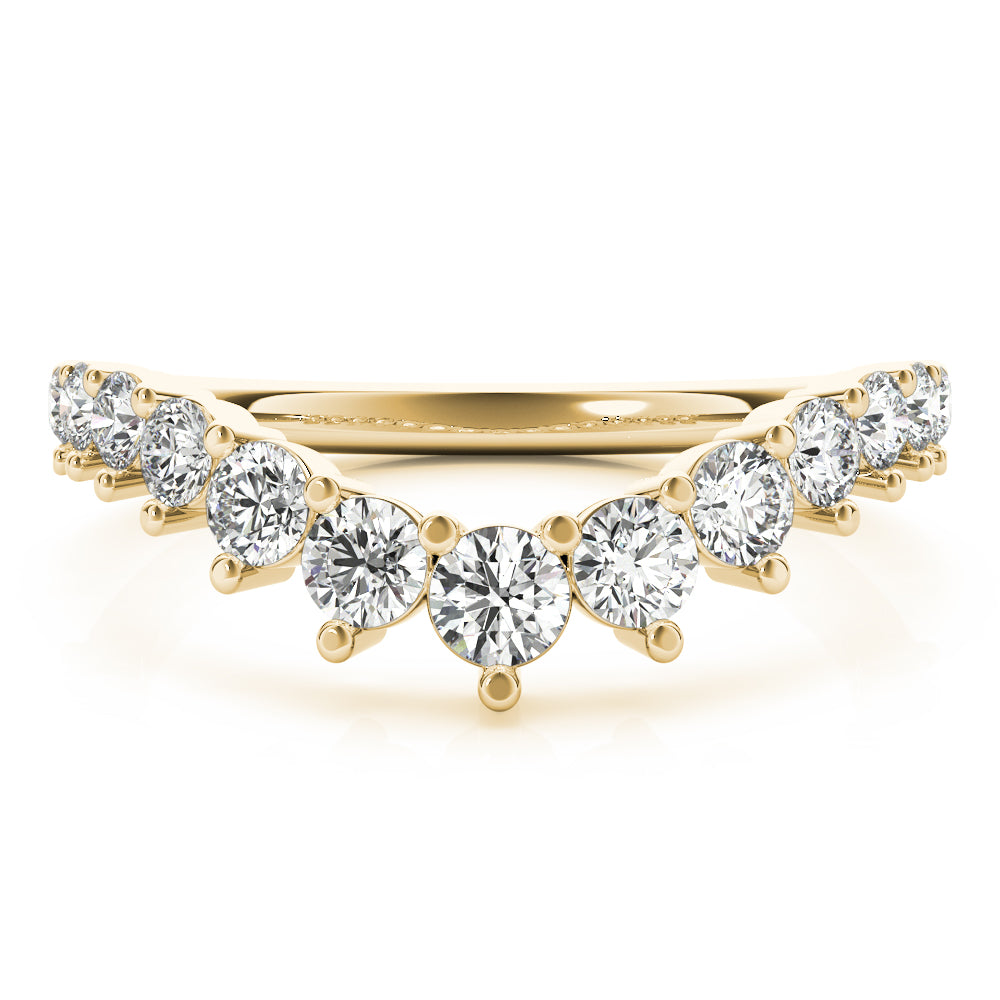 Zenith Chevron lab-grown diamond band, 14k gold